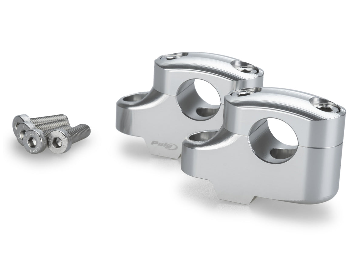 20mm Pullback Bar Risers Offset 16mm - Silver
