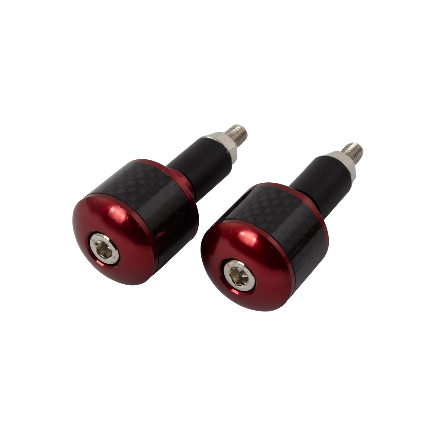 Bike It Red 18mm Bar Ends With Carbon Fibre Insert