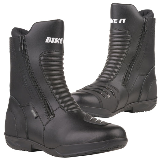 Bike It 'Preto' Black Mid Length Waterproof Motorcycle Boot (UK 10 / EUR 44)