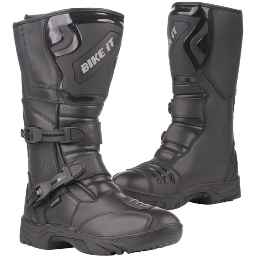 Bike It 'Triple-Black' Motorcycle Adventure Boot (Black) - UK10 / EUR44