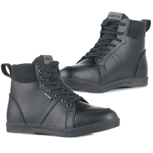 Bike It 'Sneeka' Low-Cut Waterproof Leather Motorcycle Boots (UK11 / EUR45)
