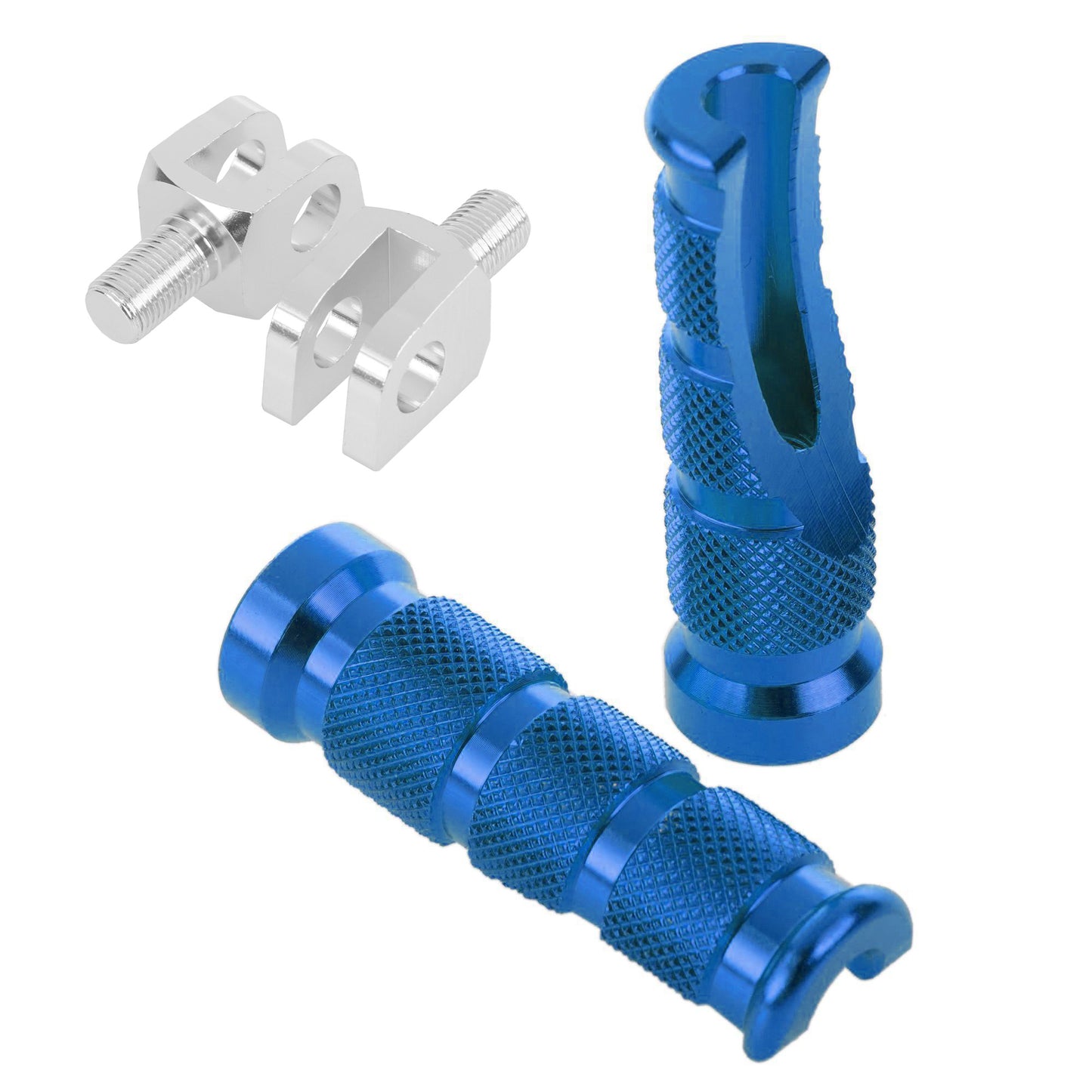 Bike It Replacement Kawasaki Tapered Footpegs + Mount (Rider - Blue)