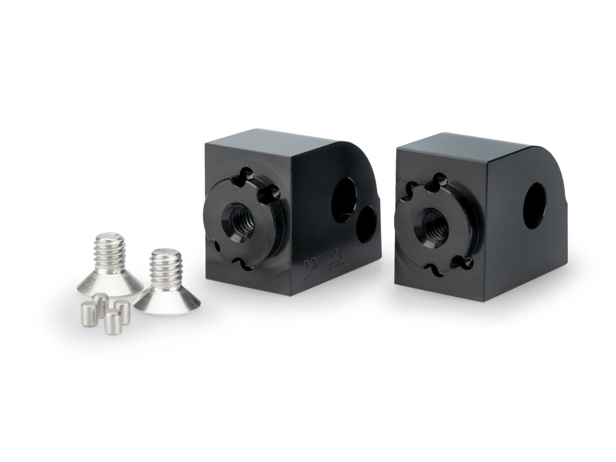 Puig Pillion Adjustable Footpeg Adaptors (Black)