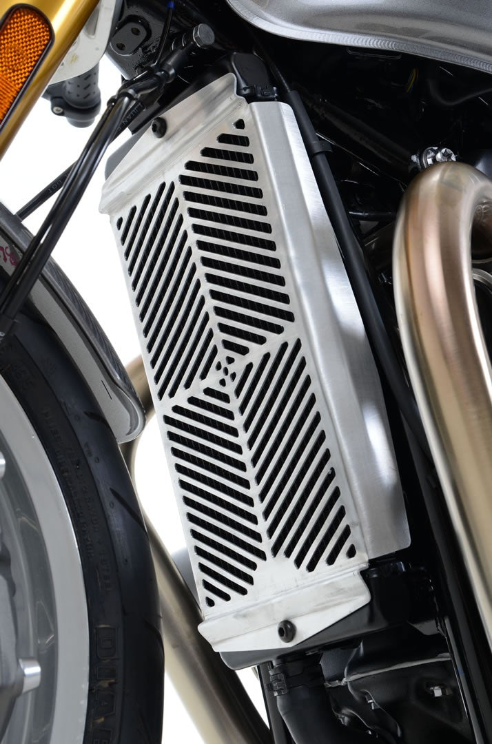 Stainless Steel Radiator Guard for the Triumph Bonneville T120 '16-25,Thruxton 1200/R '16-, Speed Twin 1200 '19-'21, Scrambler 900 ’23- & Speed Twin 900 '22-