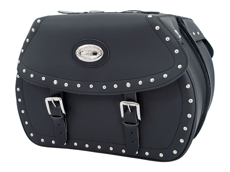 Black 42L Studded Iparex Saddlebags By Longride HC138A