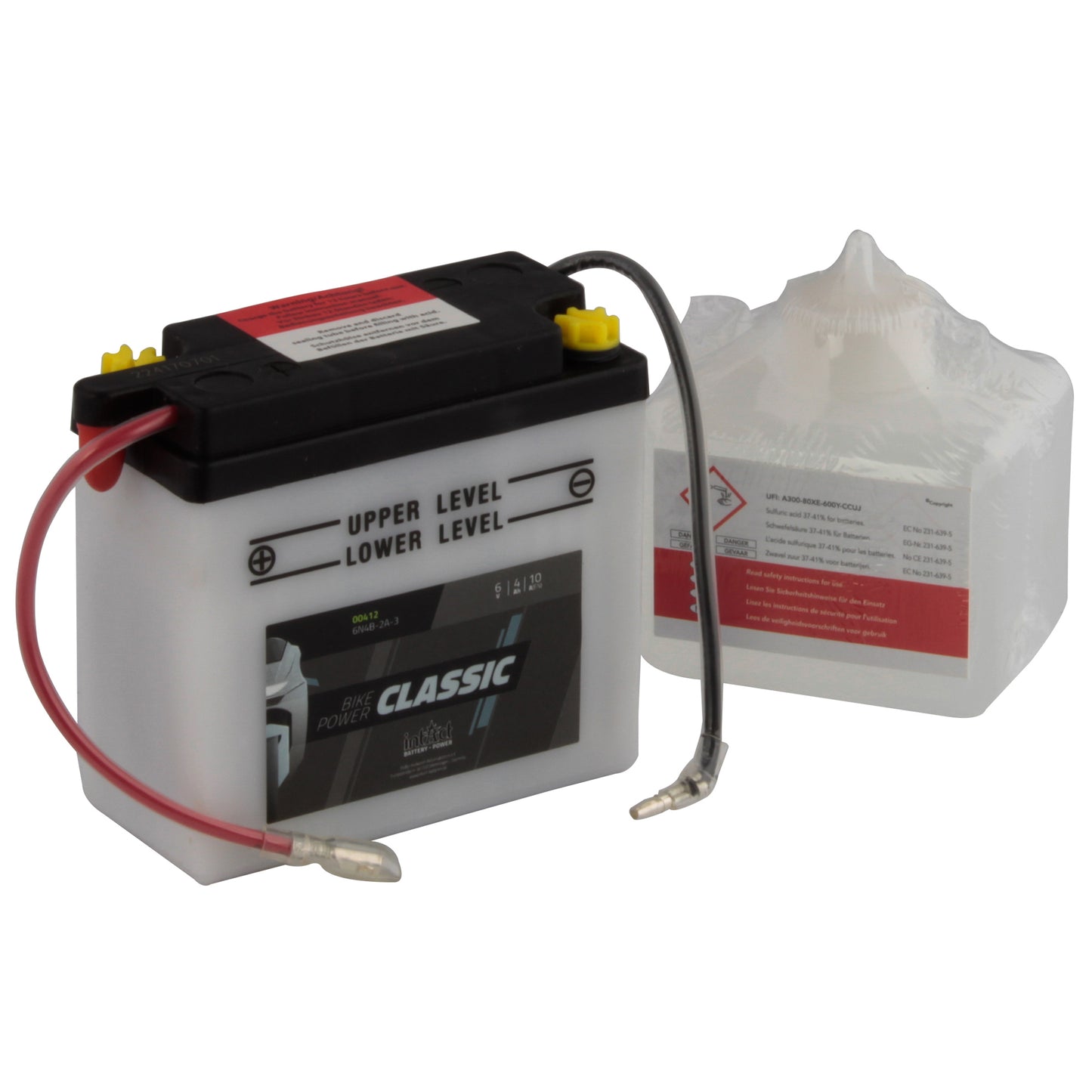 intAct 6N4B-2A-3 Classic Bike-Power Battery With Acid Pack