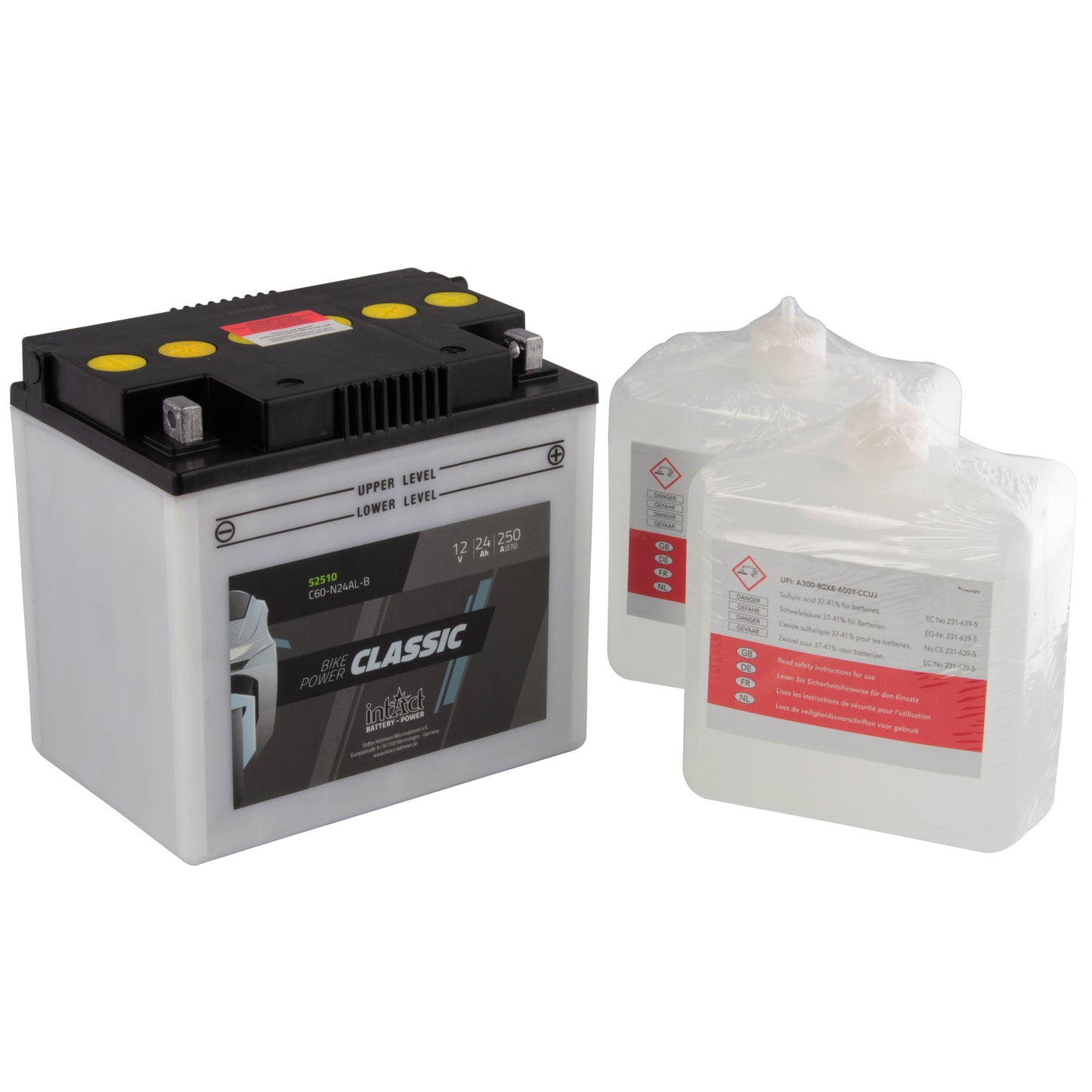 intAct C60-N24AL-B Classic Bike-Power Battery With Acid Pack