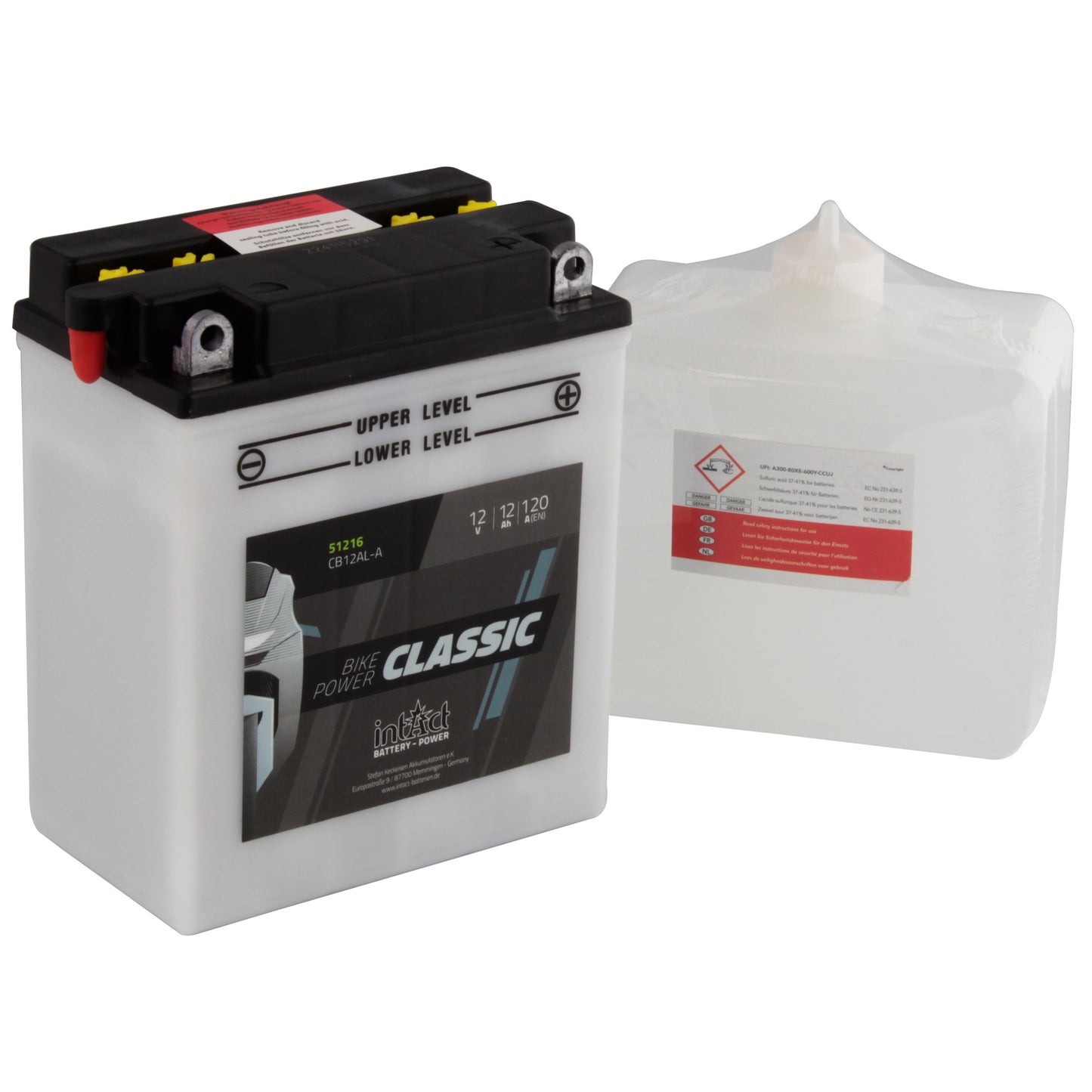 intAct CB12AL-A Classic Bike-Power Battery With Acid Pack