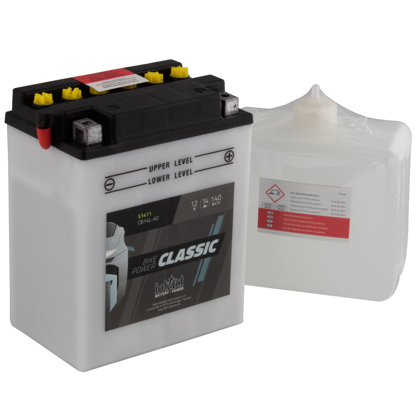 intAct CB14L-A2 Classic Bike-Power Battery With Acid Pack