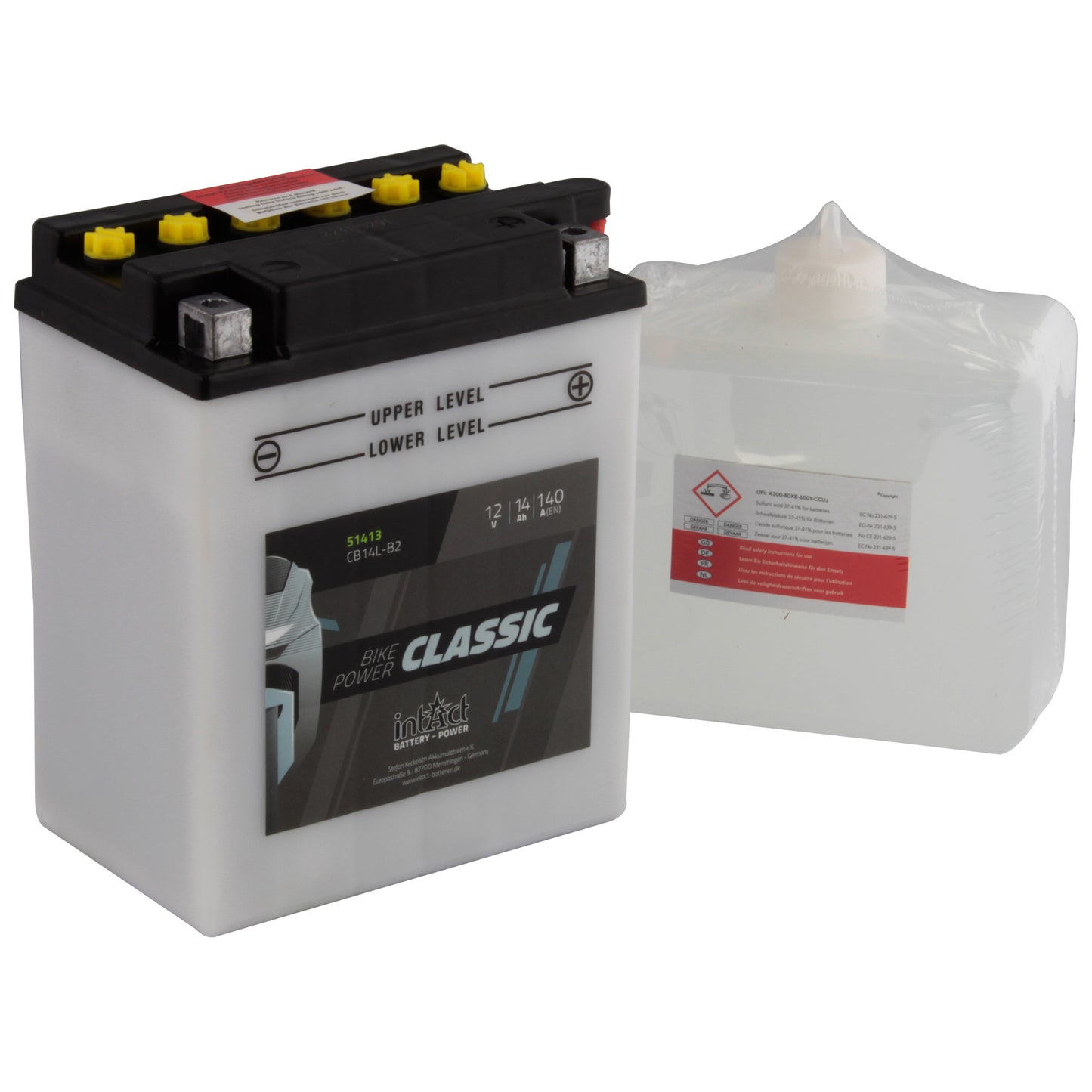 intAct CB14L-B2 Classic Bike-Power Battery With Acid Pack