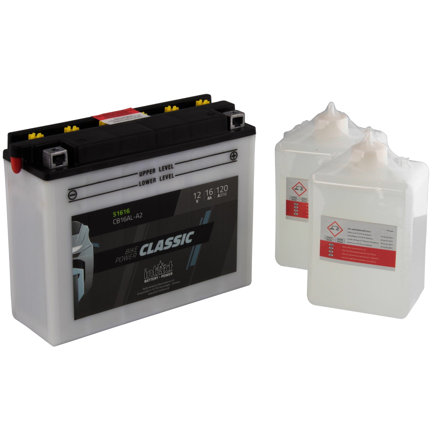 intAct CB16AL-A2 Classic Bike-Power Battery With Acid Pack