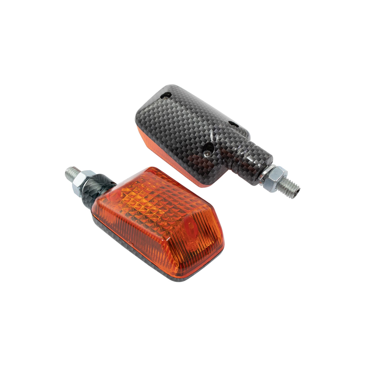 Bike It Short Stem Mini Indicators With Carbon Body And Amber Lens