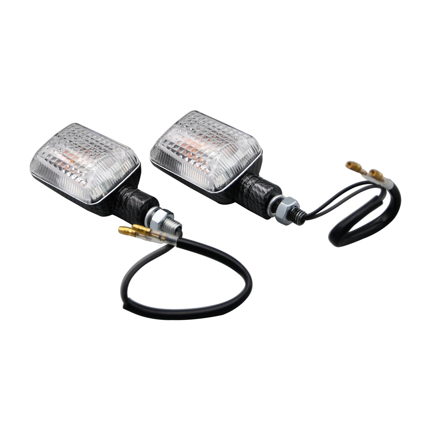 Bike It Short Stem Mini Indicators With Carbon Body And Clear Lens