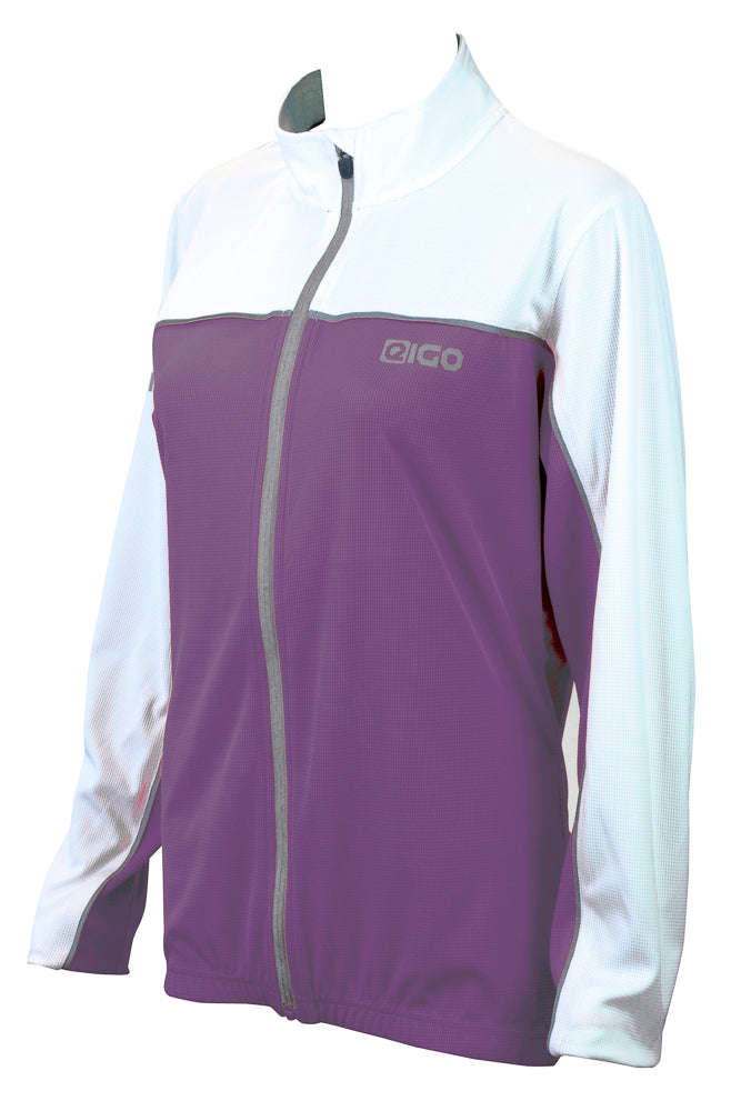 Eigo Holly Womens Long Sleeve Cycling Jersey Aubergine / White - XL