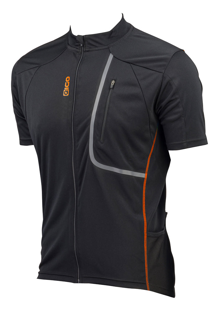 Eigo Trek Mens Short Sleeve Cycling Jersey Black / Orange - S