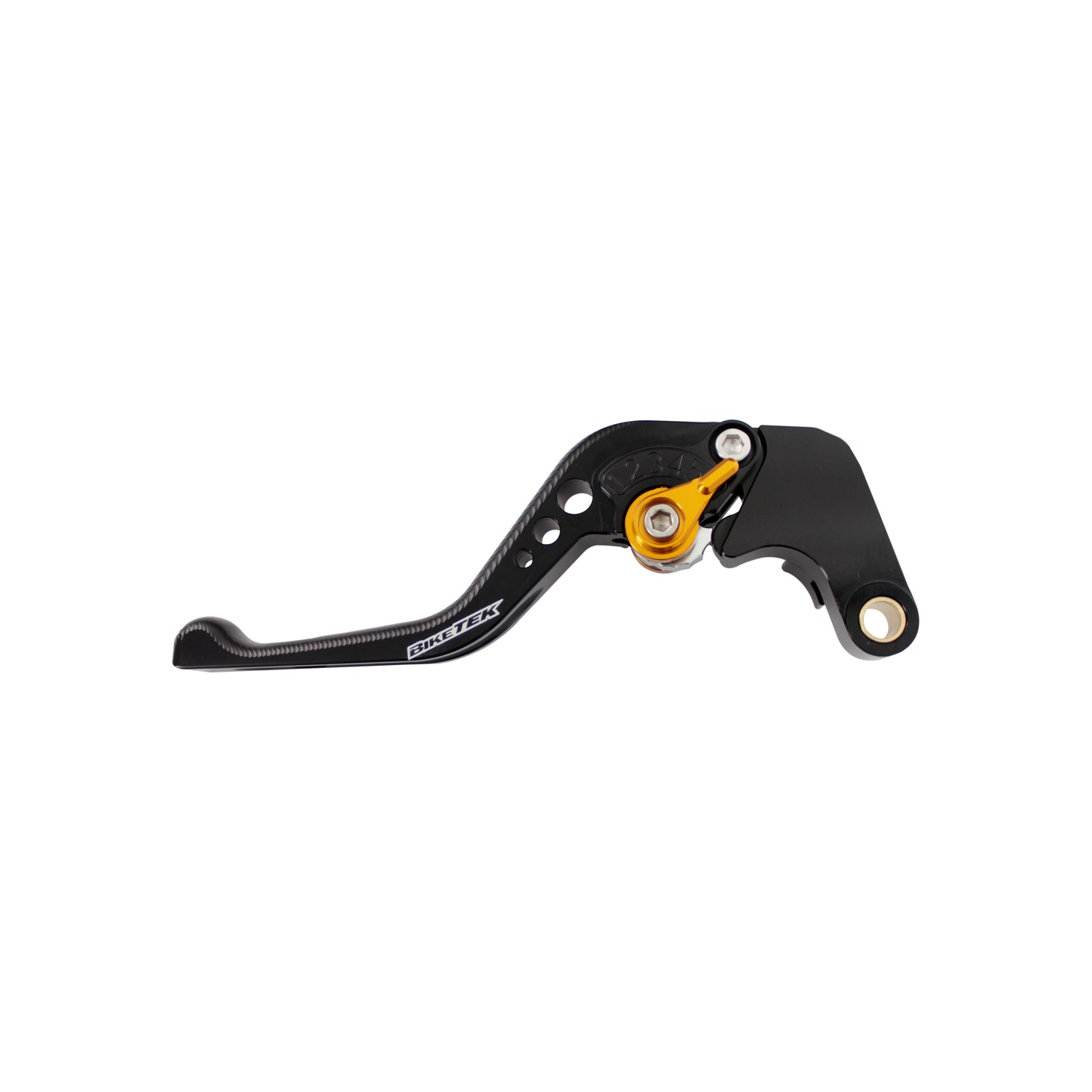 BikeTek Adjustable CNC Lever Short Clutch - Black / Gold Adjuster - #C123S