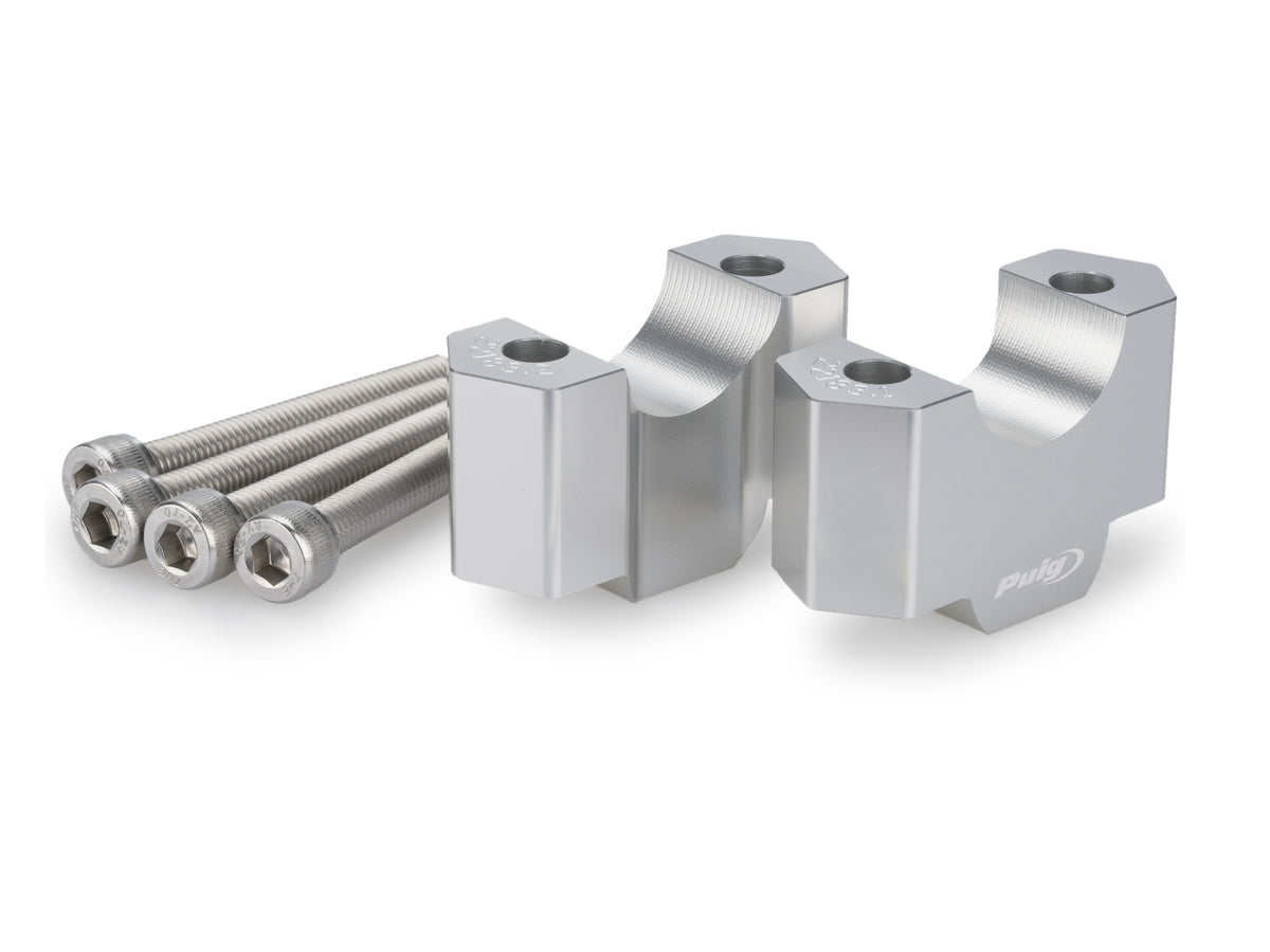30mm Handlebar Risers For 22-32mm Bars - Silver