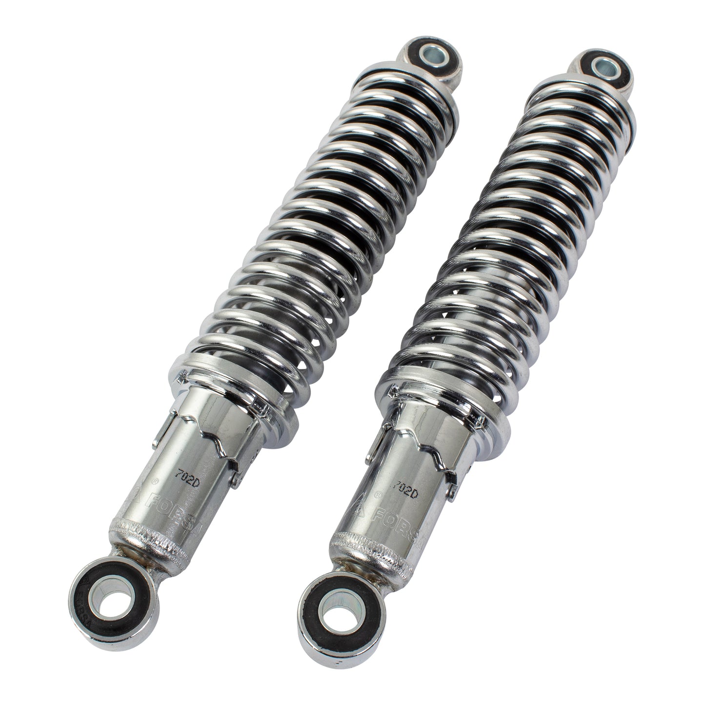 Bike It 280mm Eye To Eye Chrome Twin Shock Absorbers