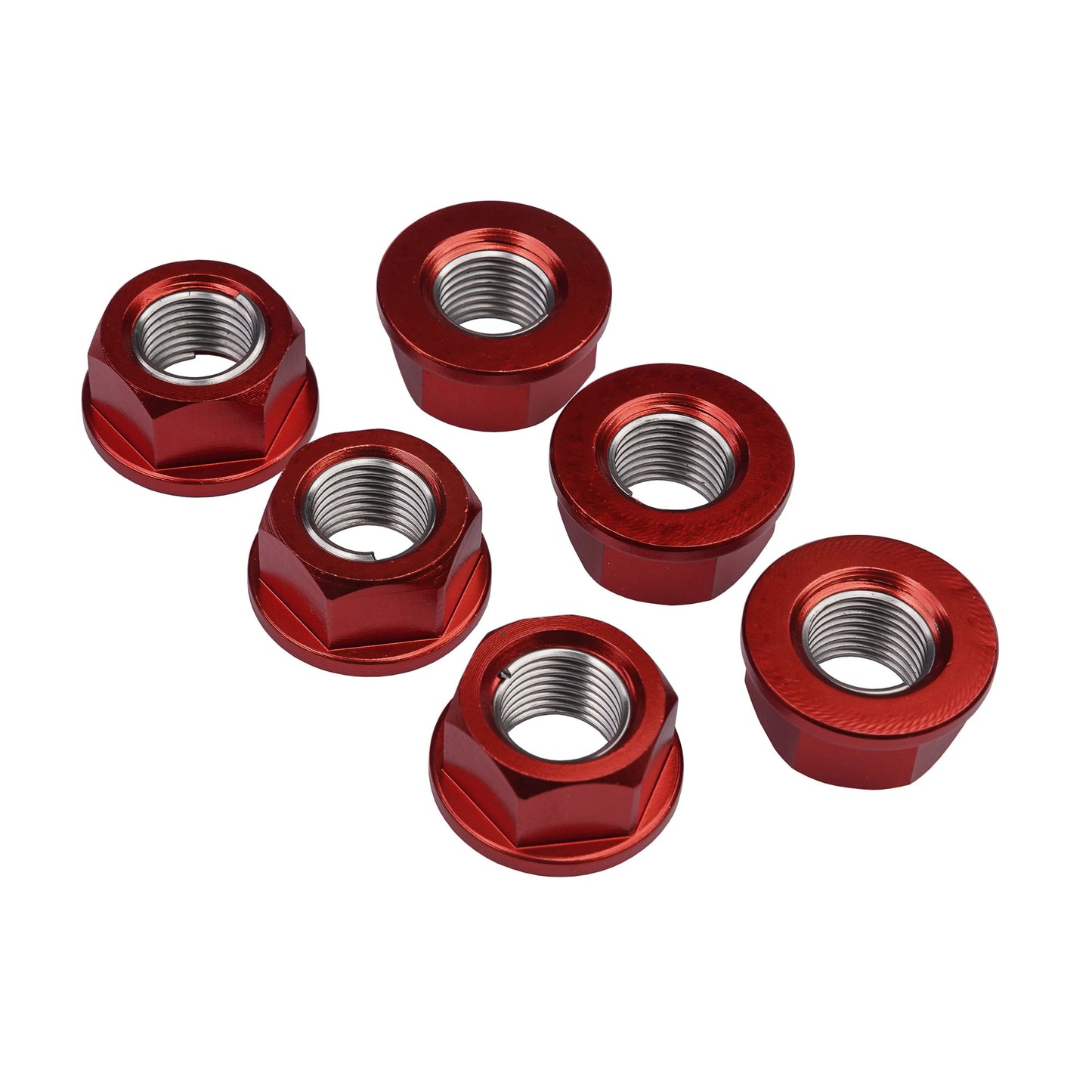 Bike It Rear Sprocket Nut Kit 10mm Red (6Pcs)