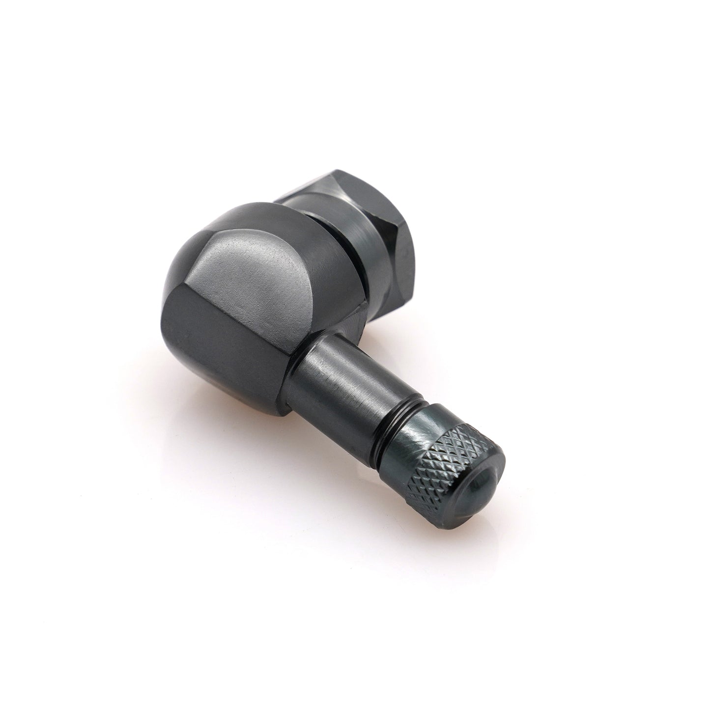 Bike It Aluminium 90° 11.3mm Metal Tyre Valve (Gun Metal - 1 Piece)