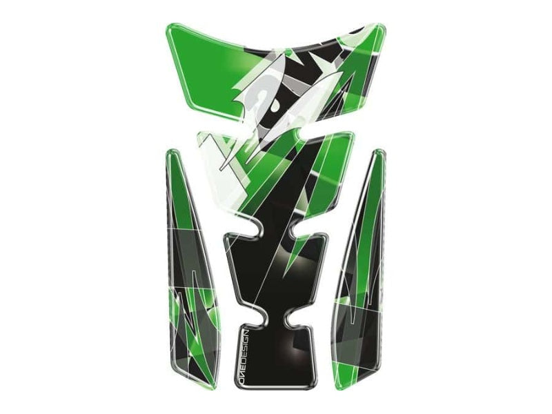 Wings Tank Pad With Kawasaki Logo - Green