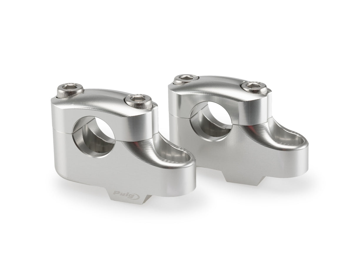 25mm Pullback Bar Risers Offset 16mm - Silver