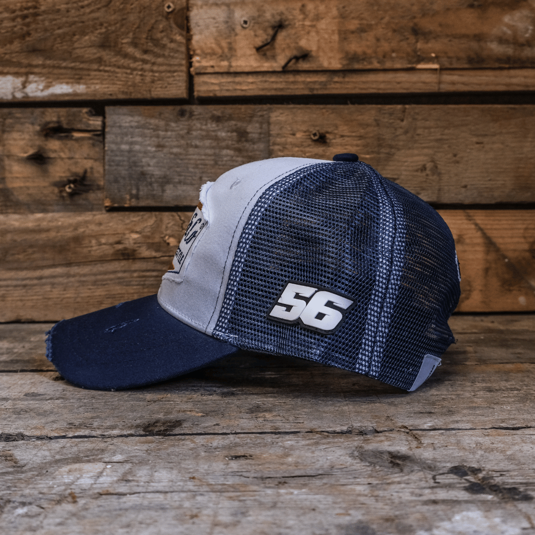 Navy Blue & White Diamond Trucker Hat by Uggly & Co