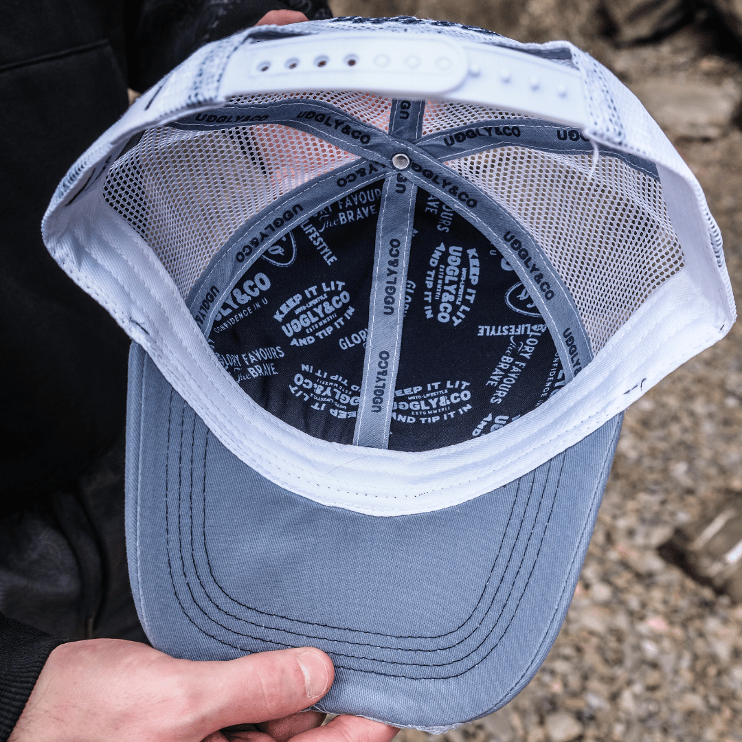 Blue Surf Diamond Trucker Hat by Uggly & Co
