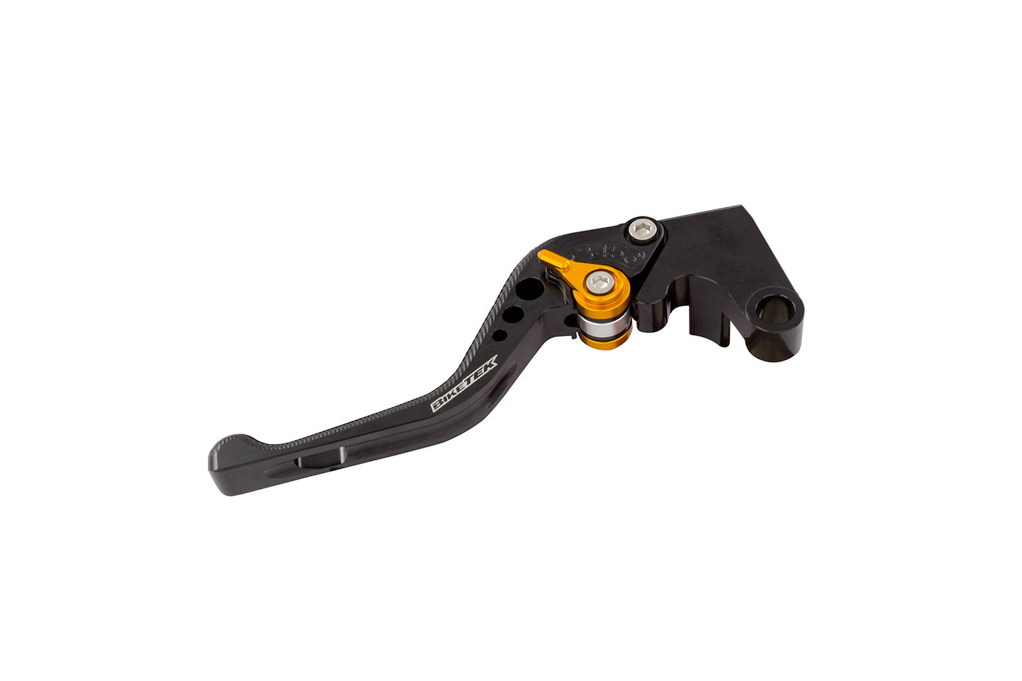 BikeTek Adjustable CNC Clutch Lever Short - Black / Gold Adjuster - #C85S