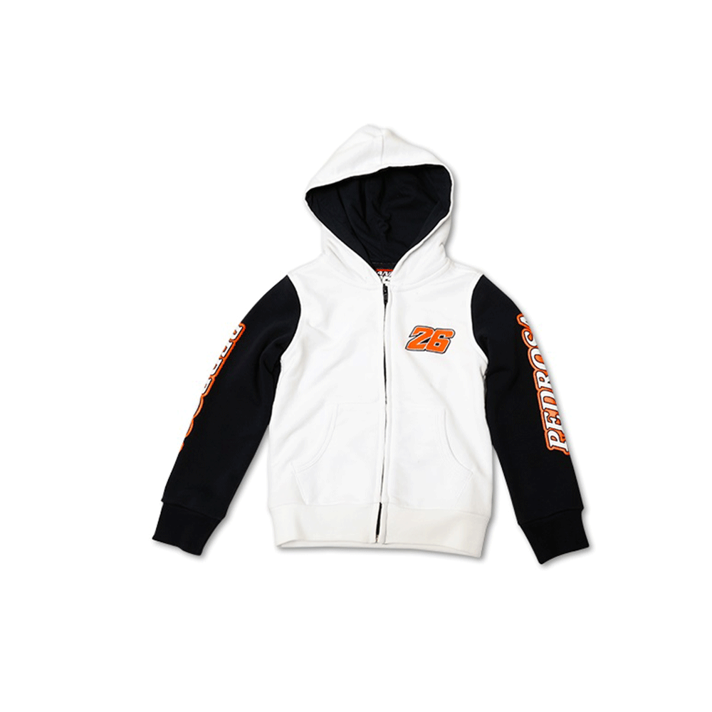 Pedrosa 26 White Kids Zip Fleece Hoodie 8/9 Years