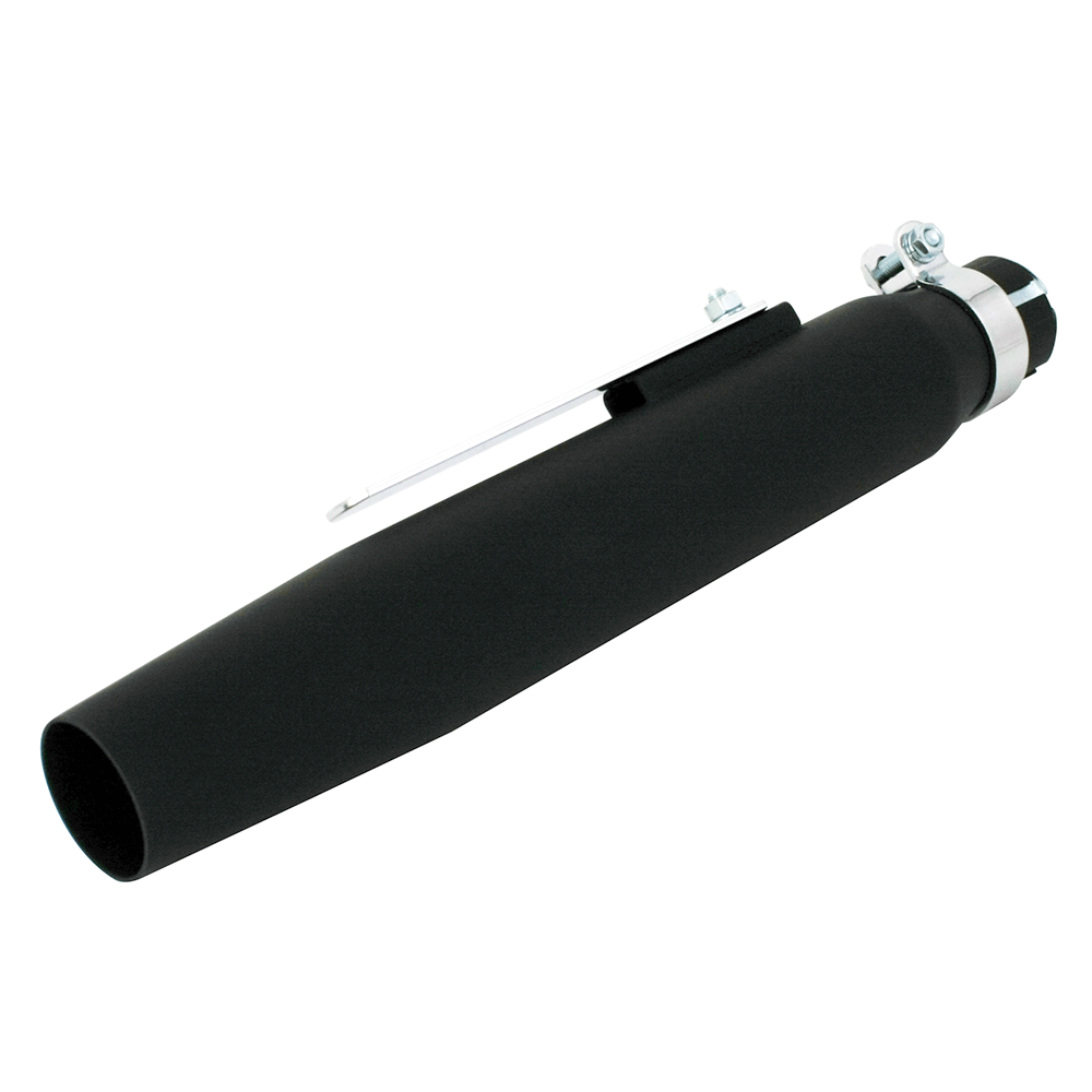 Universal Silencer 15" Tapered Matt Black Includes Clamp And Single Reducer