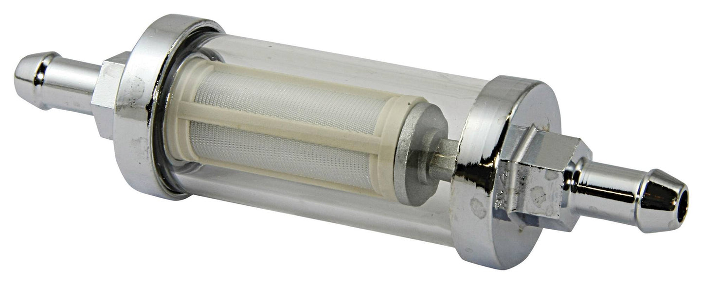 Glass/Chrome 8mm Fuel Filter