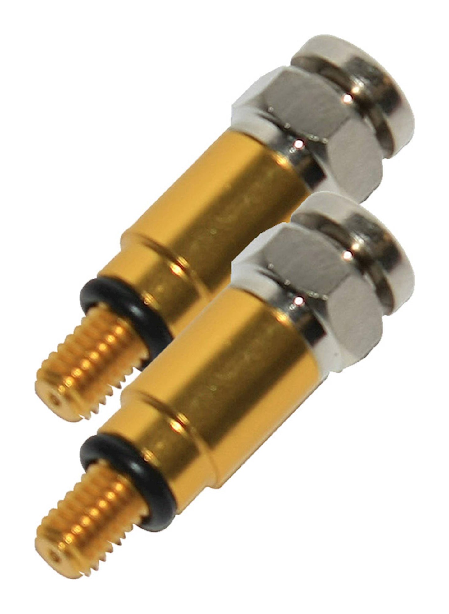 GP Pro Silver Body Gold Tip Fork Air Bleeder For WP Forks - M4 x 0.7