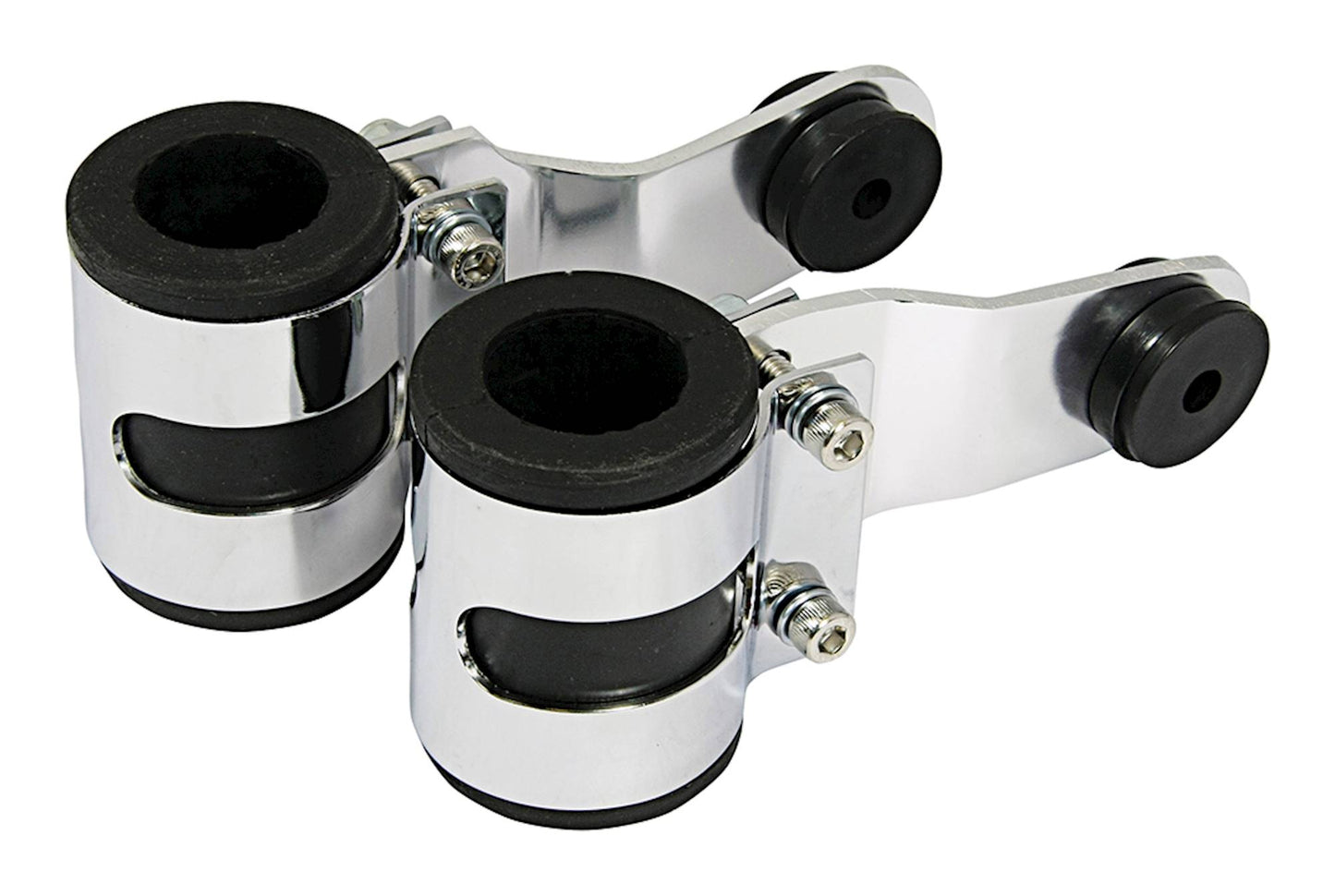 Bike It Chrome Deluxe Headlight Brackets With 31mm Rubbers