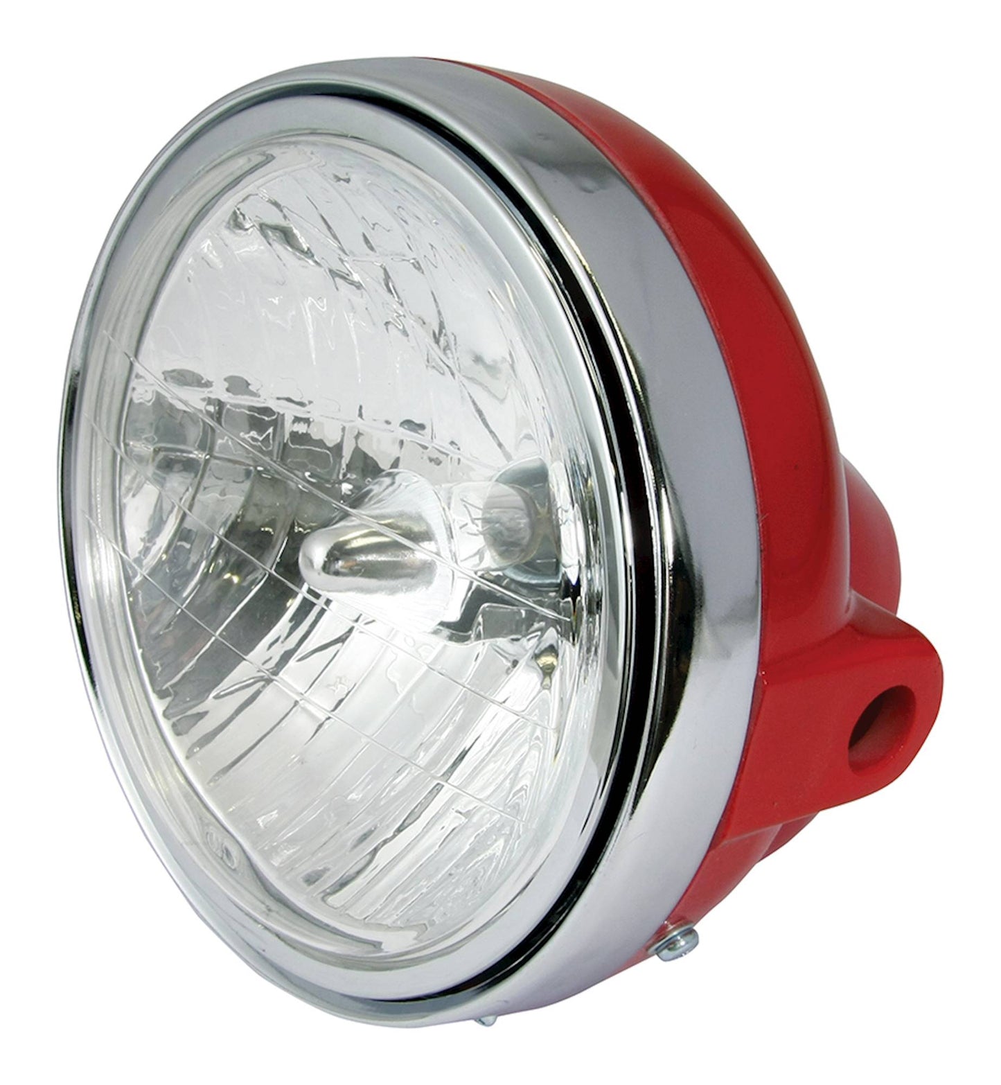 Headlight Universal 7" Round Red With Diamond Eye Lens 12V 35W