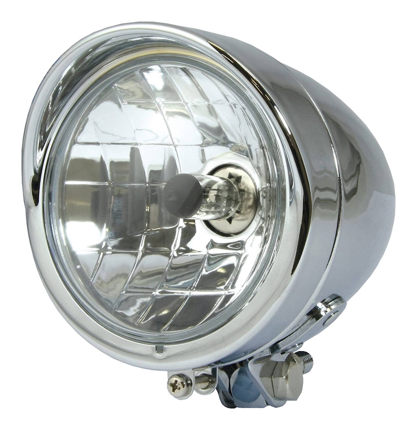 Universal Bullet Chrome Headlight 4½" H4