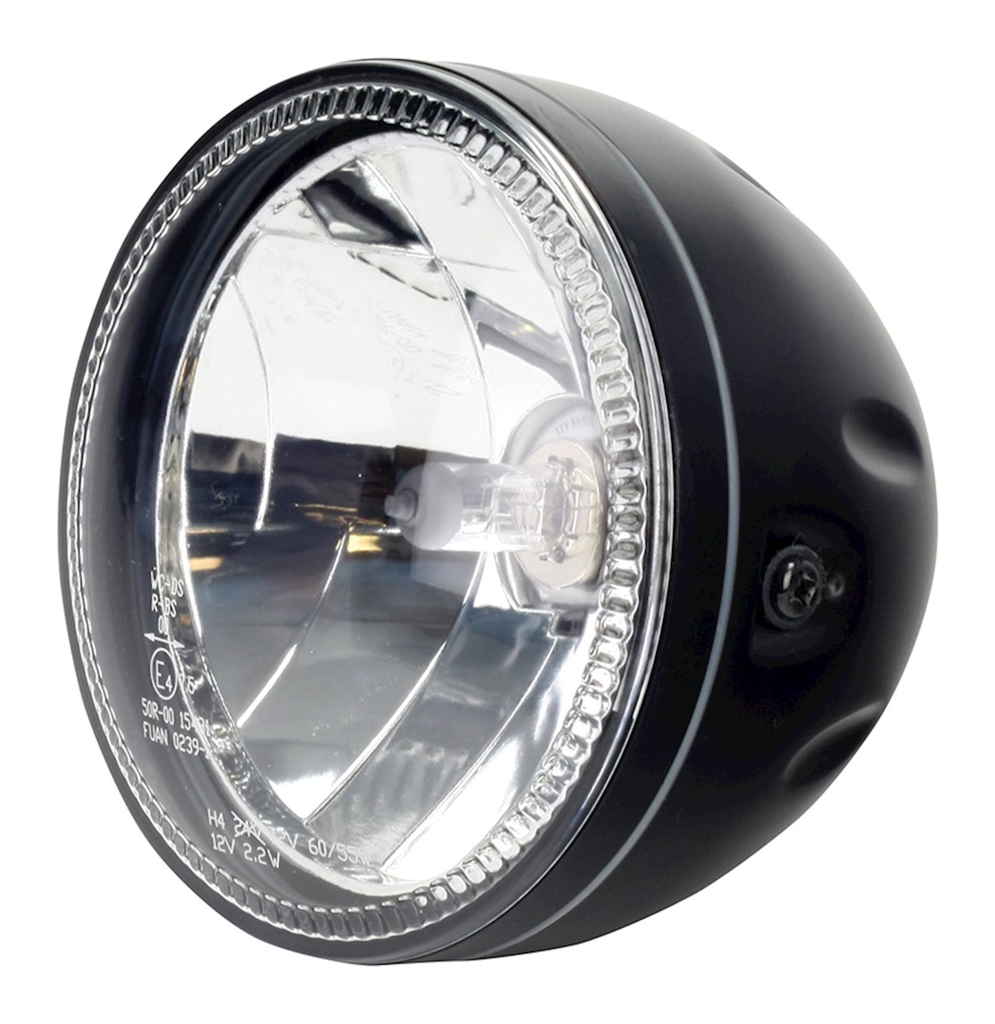 Universal 5¾" Halo Headlight Bottom Mount Matt Black H4 12V 60/55W