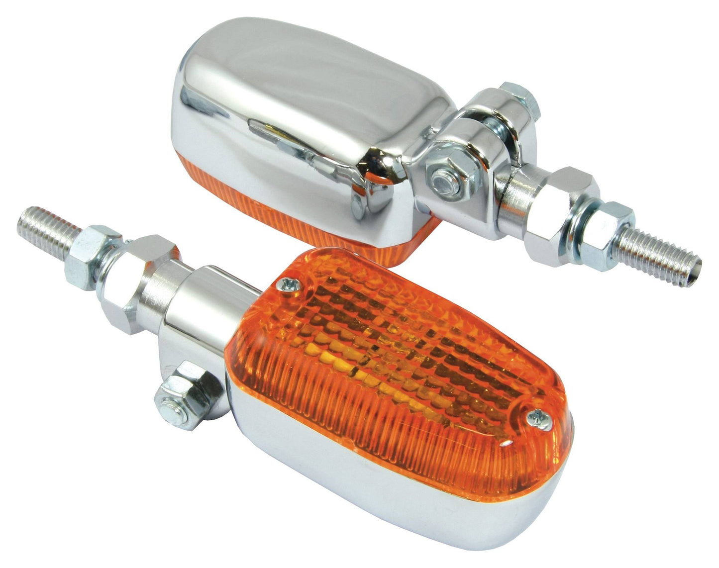 Bike It Adjustable Stem Indicators With Chrome Body And Amber Lens