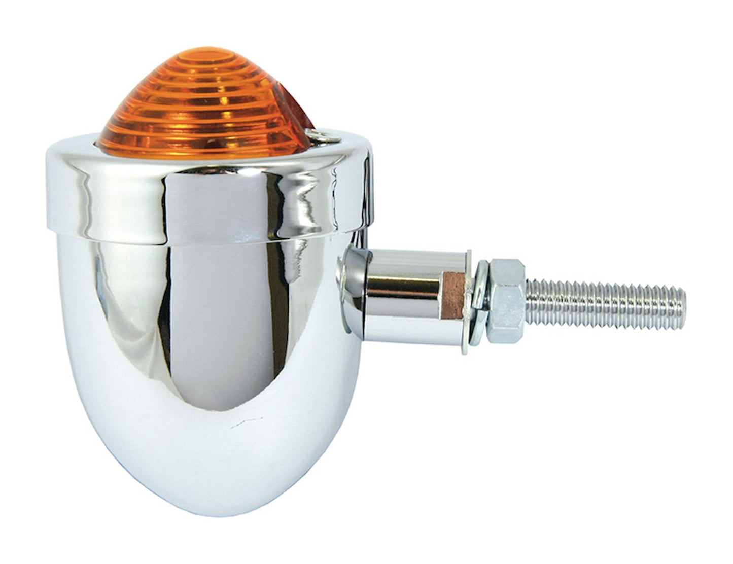 Bike It Short Stem Mini Custom Indicators With Chrome Body And Amber Lens