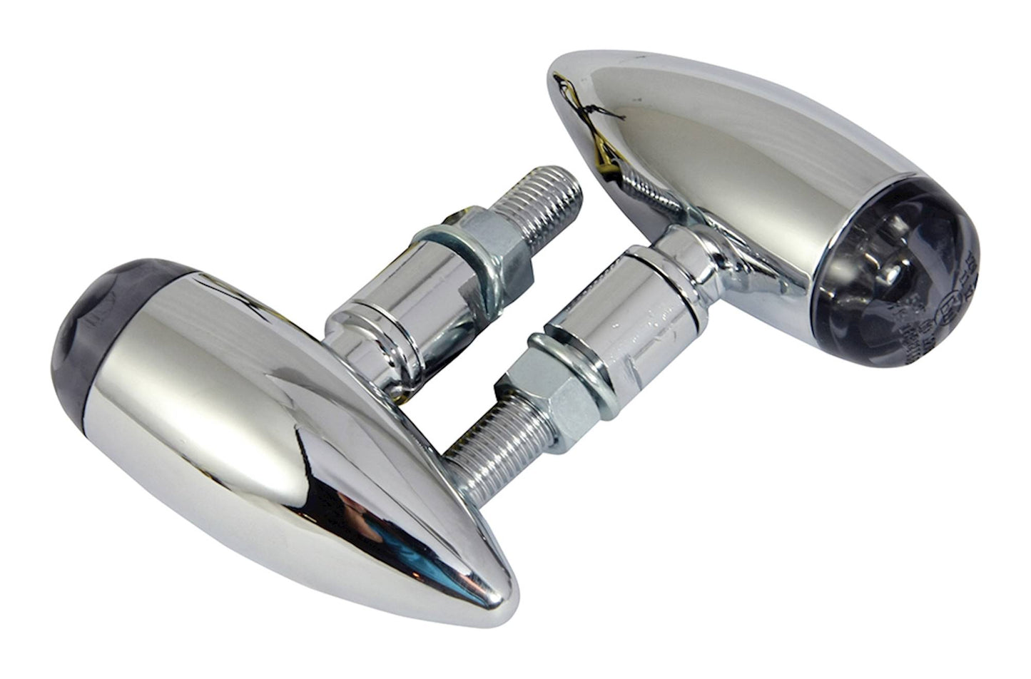 Bike It LED Spirit Indicators With Chrome Body And Black Lens