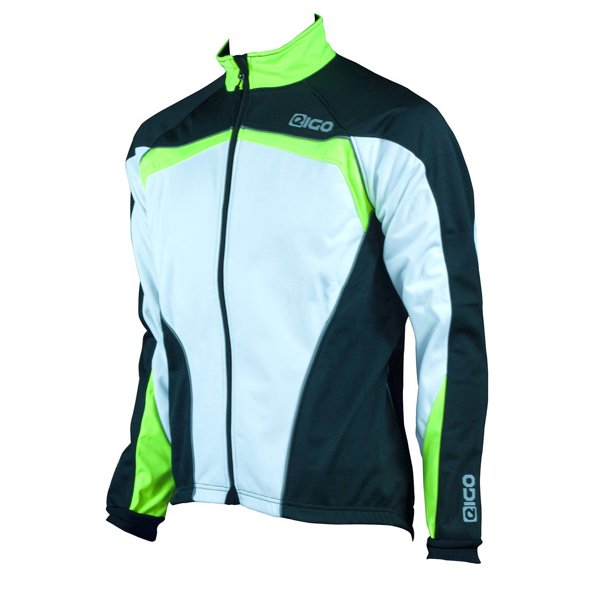 Eigo Bora Windproof Mens Cycling Jacket White / Black / Fluoro Yellow - M