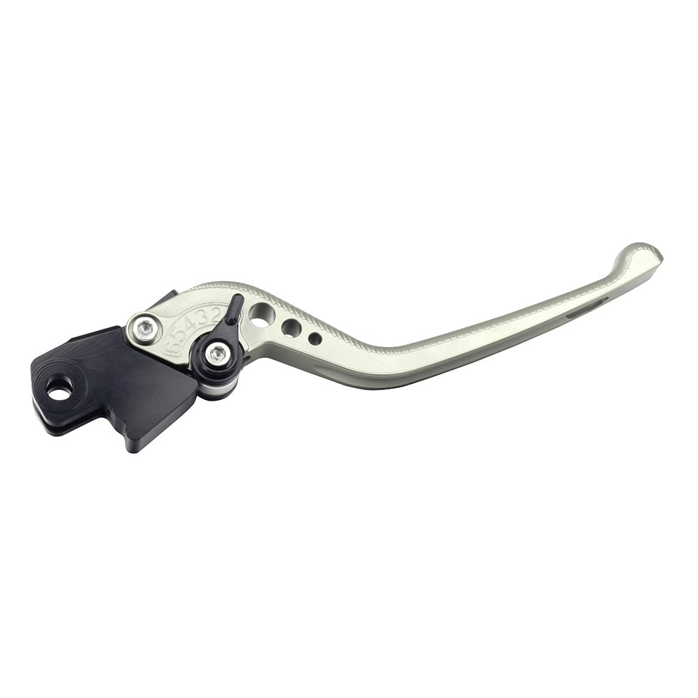 BikeTek Adjustable CNC Brake Lever Long - Titanium / Black Adjuster - #B18