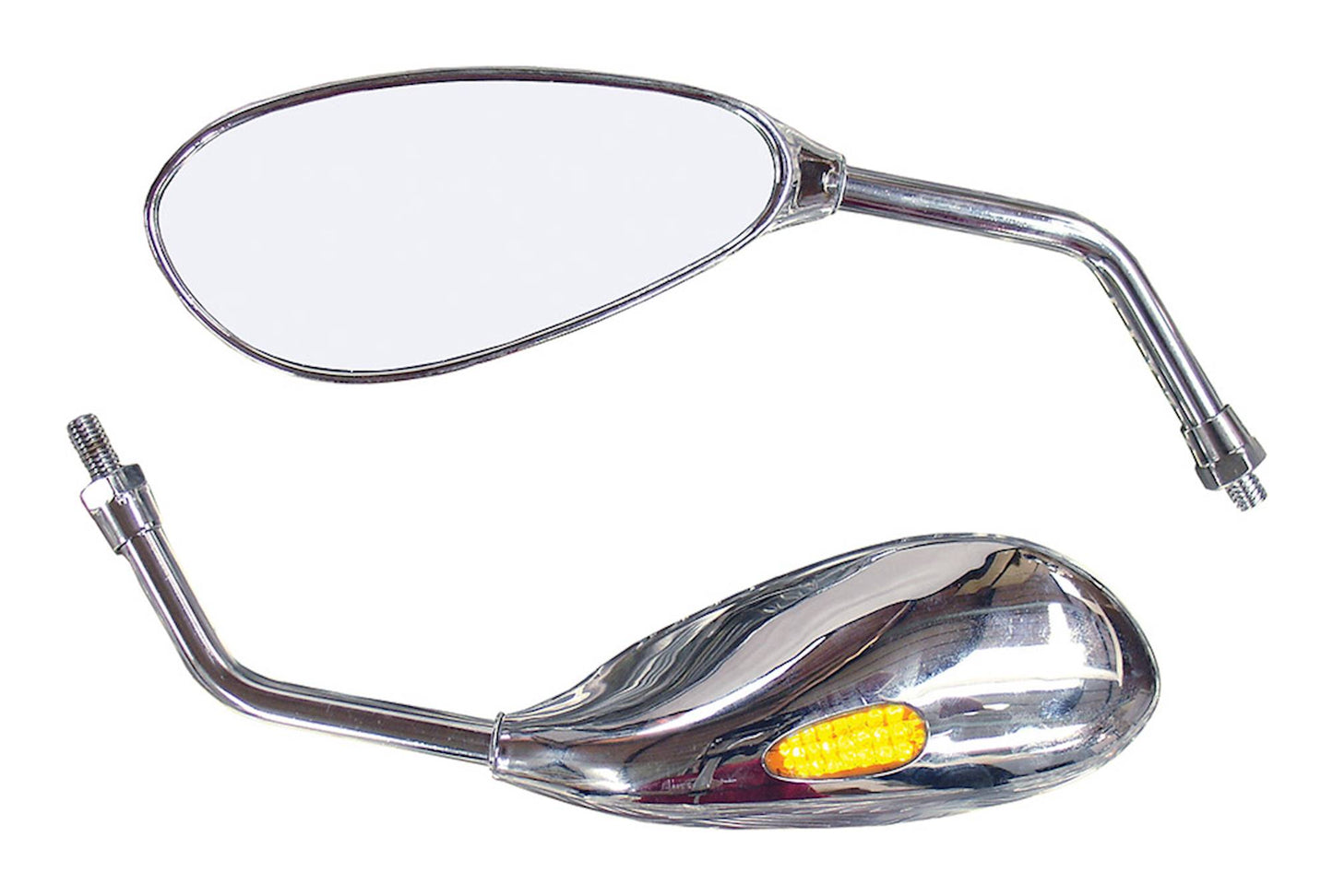 Bike It Patrol Chrome Universal Mirrors With Built In LED Indicators