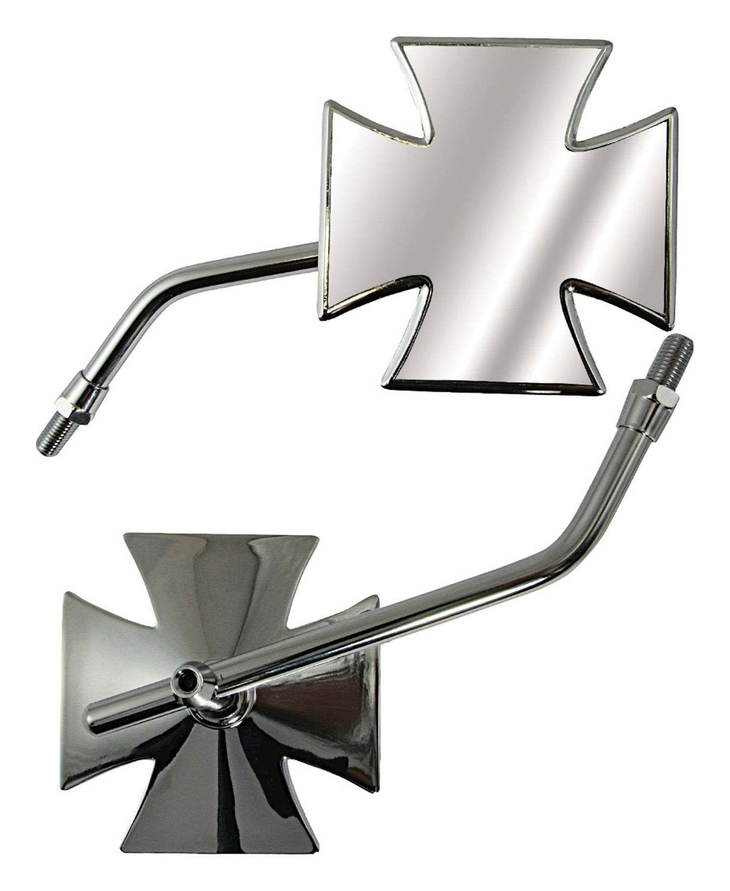 Bike It Maltese Cross Universal Chrome Mirrors