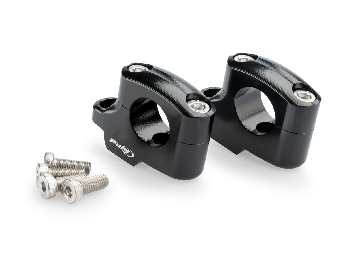 20mm Pullback Bar Risers Offset 16mm - Black