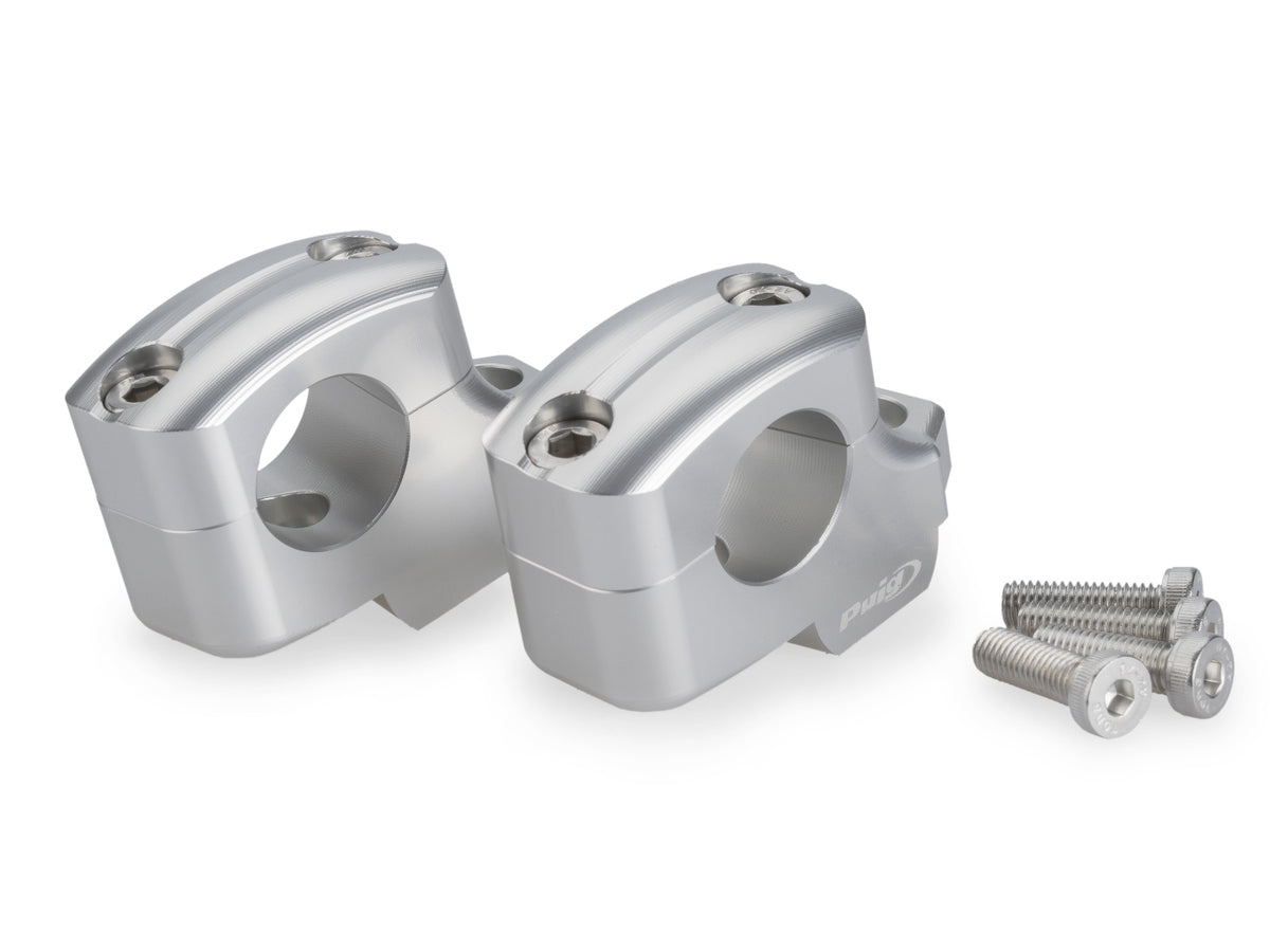 25mm Pullback Bar Risers Offset 16mm - Silver