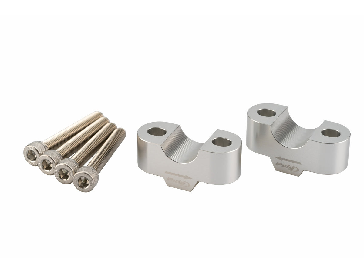 20mm Handlebar Risers For 22-32mm Bars - Silver