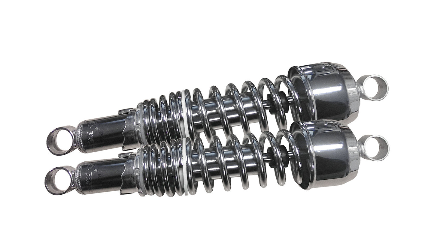 Bike It 335mm Eye To Eye Chrome Twin Shock Absorbers