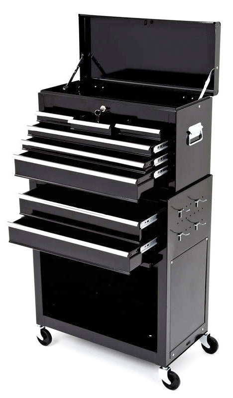 BikeTek Black Rolling Tool Cabinet With Top Chest