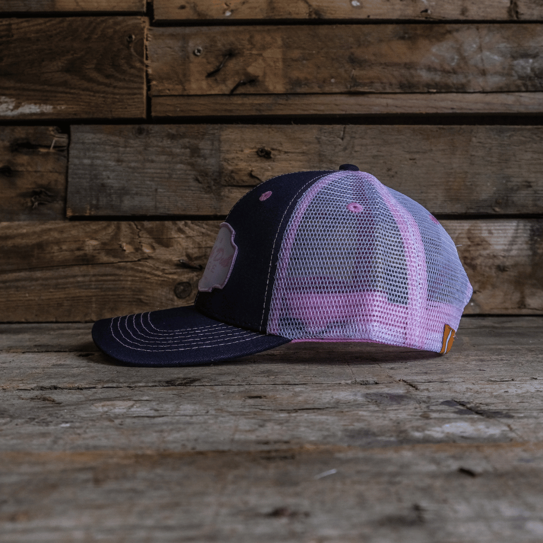 Pink & Navy Garage Trucker Hat by Uggly & Co